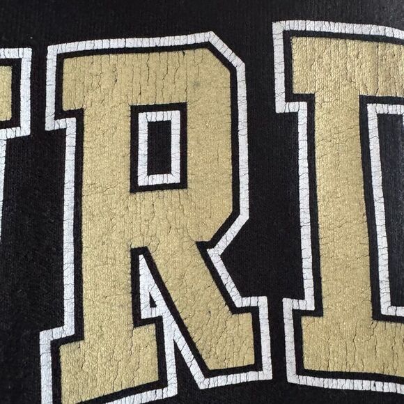 Vintage Purdue Hoodie Sweater Black Gold Embroidered Pull Over NCAA College - Picture 7 of 7